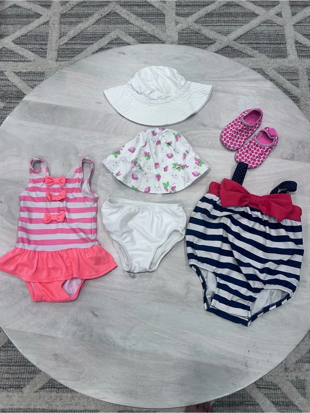 Baby girls 6-12 months summer swim shorts romper water shoes bathing suits